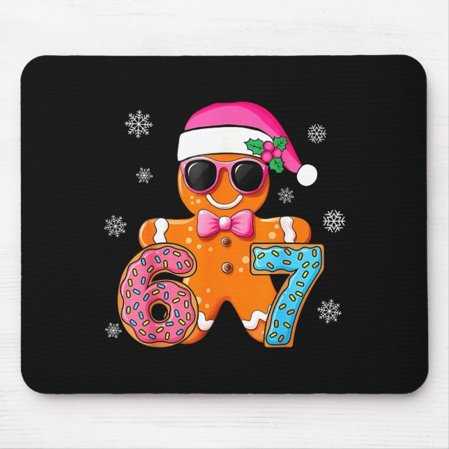 Tapis De Souris Gingerbread Six Seven 67 Meme 6 7 Funny Christmas  (Devant)