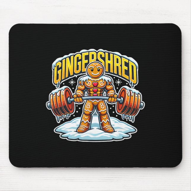 Tapis De Souris Gingersher Funny Gingerbread Homme Gym Bodybuildin (Devant)