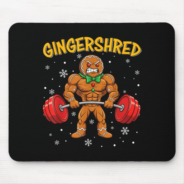 Tapis De Souris Gingershred Funny Gingerbread Man Gym Bodybuilding (Devant)