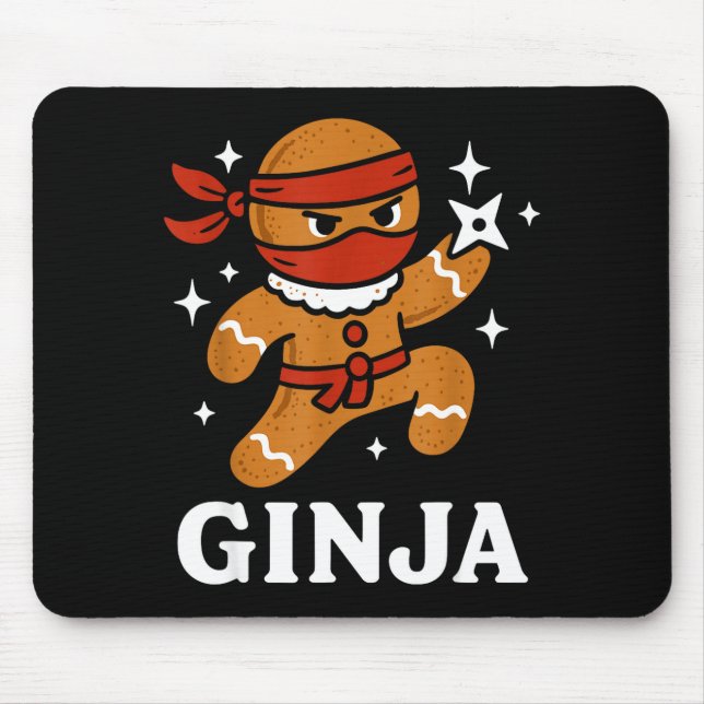 Tapis De Souris Ginjas Gingerbread Ninja Funny Christmas Cookie Bo (Devant)