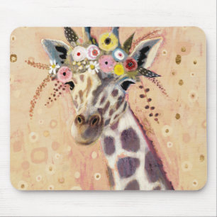 Tapis De Souris Girafe de Klimt   orné en fleurs