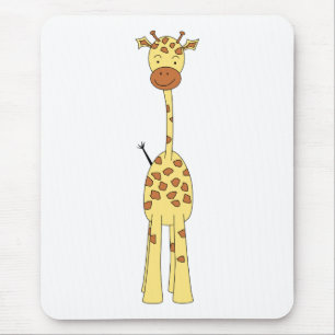 Tapis De Souris Girafe mignonne grande. Animal de bande dessinée