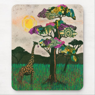 Tapis De Souris Girafe sur les Avions d'Afrique