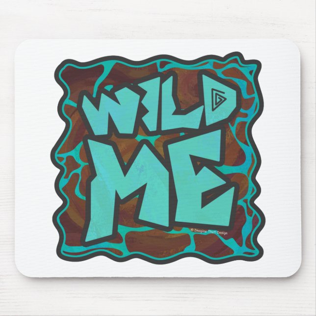 Tapis De Souris Giraffe Impression Brown et Turquoise (Devant)