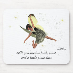 Tapis De Souris Girl Fairy With Yellow Wings Mousepad