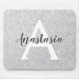 Tapis De Souris Girl Glam Parties scintillant argent étincelles No