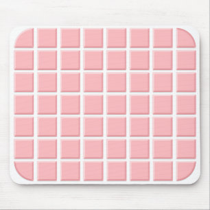 Tapis De Souris Girl Pastel rose blanc Carré Faux Tiles