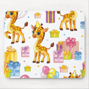 Tapis De Souris Gite mignonne girafe de dessin animé