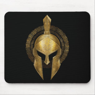 Tapis De Souris Gladiateur d'or Spartan Casque Guerrier Sparte Gre