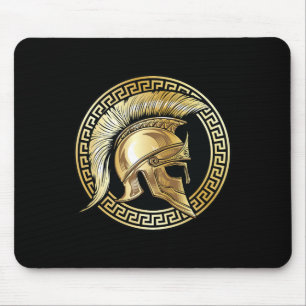 Tapis De Souris Gladiateur doré casque spartiate Sparta Grec Worko
