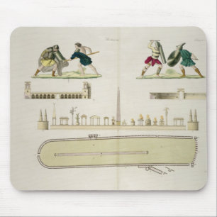Tapis De Souris Gladiateurs et un plan du cirque de Caracalla,