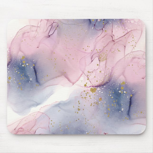 Tapis De Souris Glam d'Imaginaire épi rose et or (Devant)