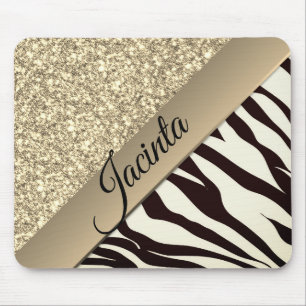 Tapis De Souris Glam d'or Zebra Exotic