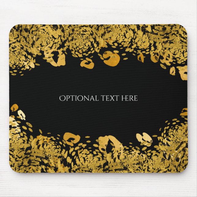 Tapis De Souris Glam élégant Cheetah Gold & Black Exotic Jungle (Devant)