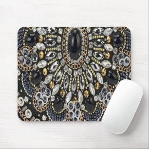 Tapis De Souris glam girly art déco or noir bohème