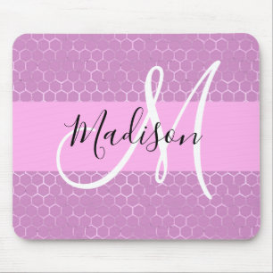Tapis De Souris Glam Lilac Metallic rose Honeycomb Nom