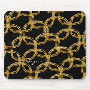 Tapis de souris Glam Moderne Cercle de feuille d'o