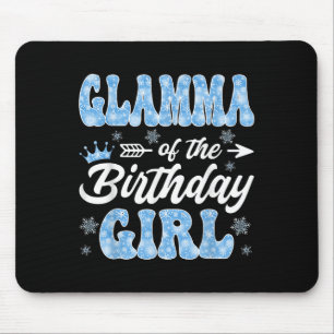 Tapis De Souris Glamma De Fille D'Anniversaire Snowflakes Winter C