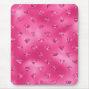 Tapis De Souris Glamour Rose Clair Étincelant Diamants