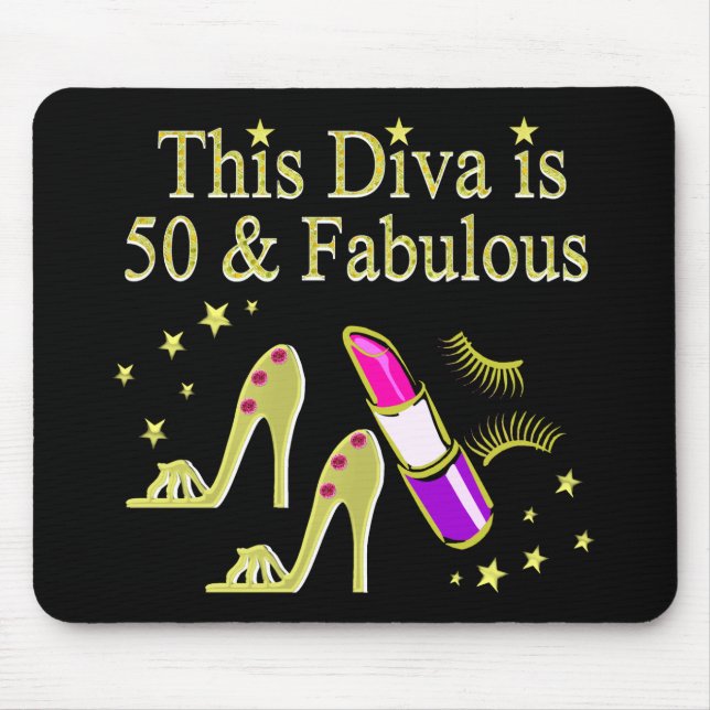 TAPIS DE SOURIS GLITZY GOLD 50E ANNIVERSAIRE DIVA DESIGN (Devant)