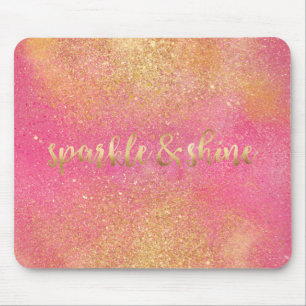Tapis De Souris Glitzy Pink Gold Sparkine and Shine