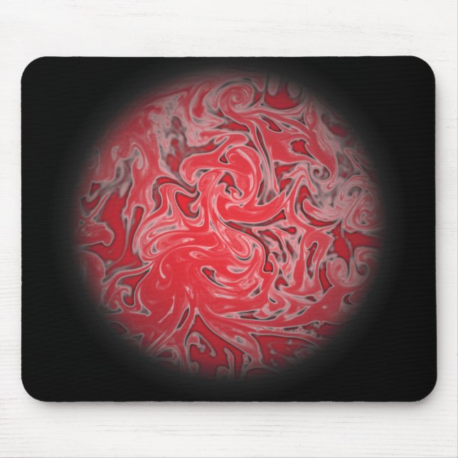 Tapis De Souris Globe rouge d'encre (Devant)