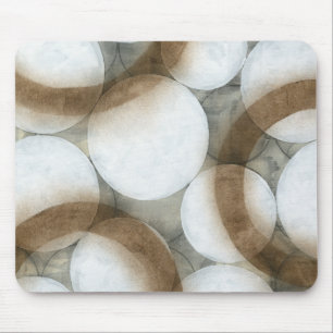 Tapis De Souris Globes blancs et cercles Brown