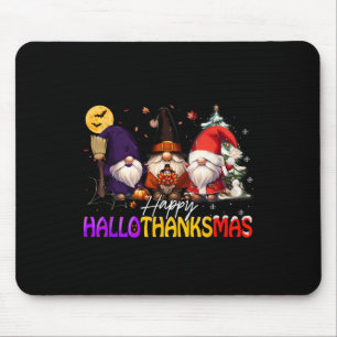 Tapis De Souris Gnome de Hallothanksmas joyeux Halloween Thanksgiv