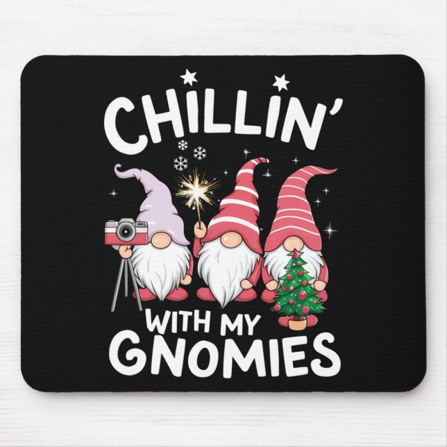 Tapis De Souris Gnome Family Christmas Chillin With My Gnomies _1  (Devant)
