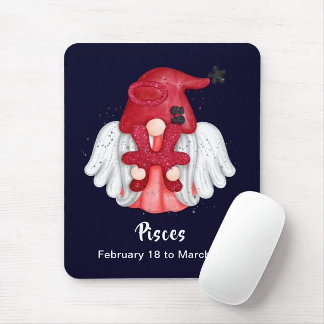 Tapis De Souris Gnome Pisces Astrologie Signal Angel Pad souris (Avec souris)