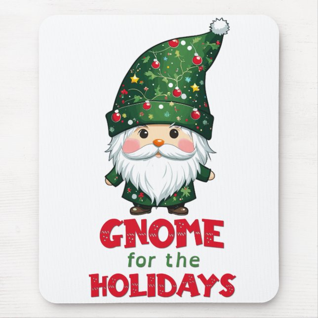 Tapis De Souris Gnome Pour Les Vacances Drôle & Adorable Noël (Devant)