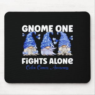 Tapis De Souris Gnome un se bat seul bleu foncé_ cancer du côlon
