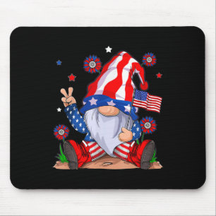 Tapis De Souris Gnomes 4 juillet Patriotique Gnome Funny American
