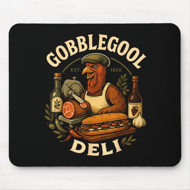 Tapis De Souris Gobbol Turkey Thanksgiving Italian Turkey Chef  (Devant)