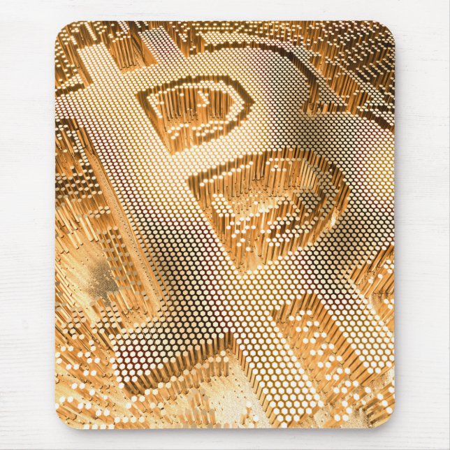 Tapis De Souris Gold Bitcoin Digital CryptoCurrency BTC Logo (Devant)