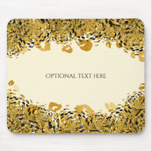Tapis De Souris Gold & Black Exotic Jungle Cheetah Elégante crème