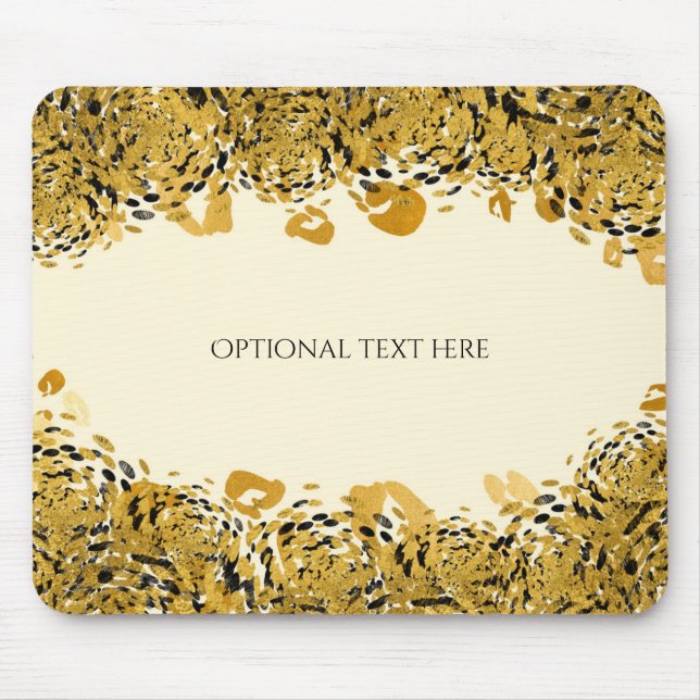 Tapis De Souris Gold & Black Exotic Jungle Cheetah Elégante crème (Devant)