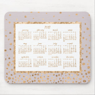 Tapis De Souris Gold Confetti Annuel 2017 Calendrier Pads Souris R