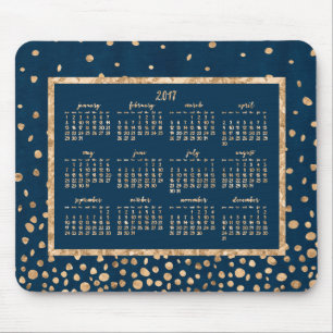 Tapis De Souris Gold Confetti Annuel 2017 Calendrier Plaquettes de