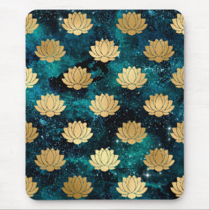 Tapis De Souris Gold & Dark Green Galaxy Dharma Mandala Motif