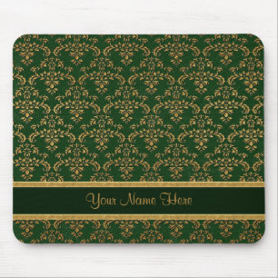 Tapis De Souris Gold et Green Damask
