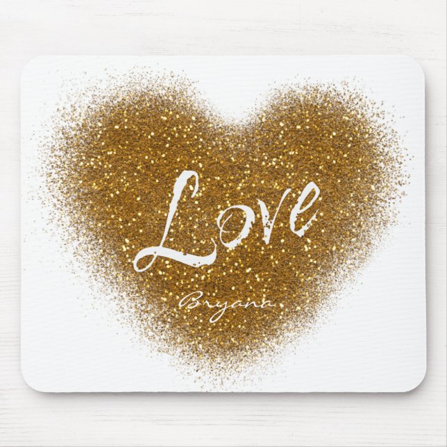 Tapis De Souris Gold Parties scintillant AMOUR Heart Glamor Pad so (Devant)