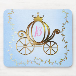 Tapis De Souris Gold Princess Carriage Blue Storybook