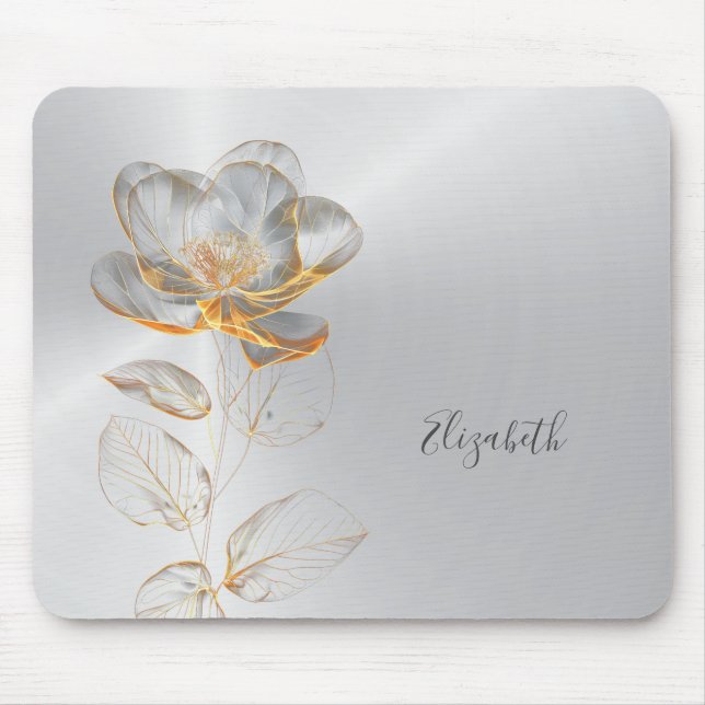 Tapis De Souris Gold Rose Silver Ajouter un nom (Devant)