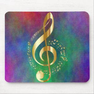 Tapis De Souris Gold Treble Clef Conception colorée