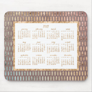 Tapis De Souris Golden Annuel 2017 Calendrier Pads Rose