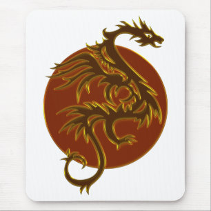 Tapis De Souris Golden Dragon Sun faites votre propre arrière -