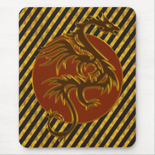 Tapis De Souris Golden Dragon Sun   rayures dorées