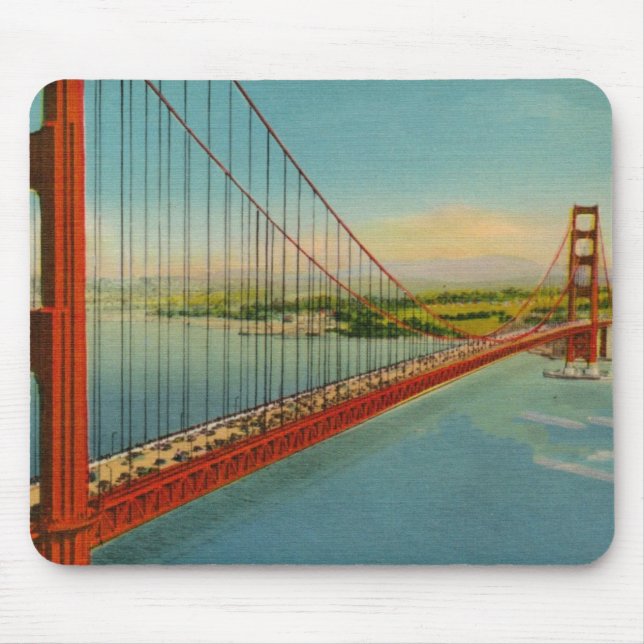 Tapis De Souris Golden gate bridge vintage Mousepad (Devant)