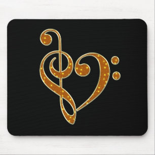 Tapis De Souris Golden Love Notes musicales Mousepad